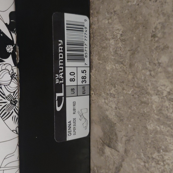 Ruby Red Suede Strap Chunky Heels - Picture 2 of 8